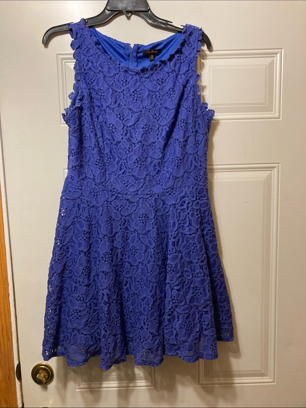 City‎ Studio Royal Blue Dress with Lace Detail 13